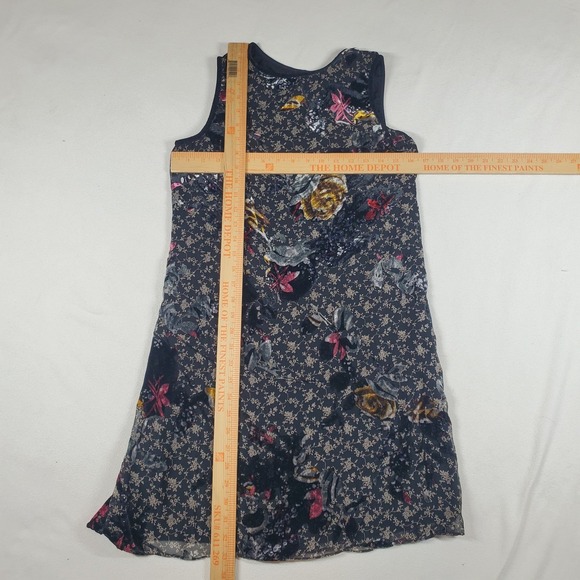 Max Studio Floral Velvet Burnout Dress Women Small Black Whimsigoth Forest Fairy - Picture 9 of 9